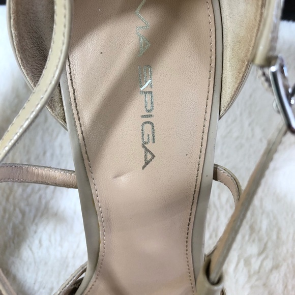 Via Spiga Nude Patent Leather High Heel Sandal - Picture 5 of 8